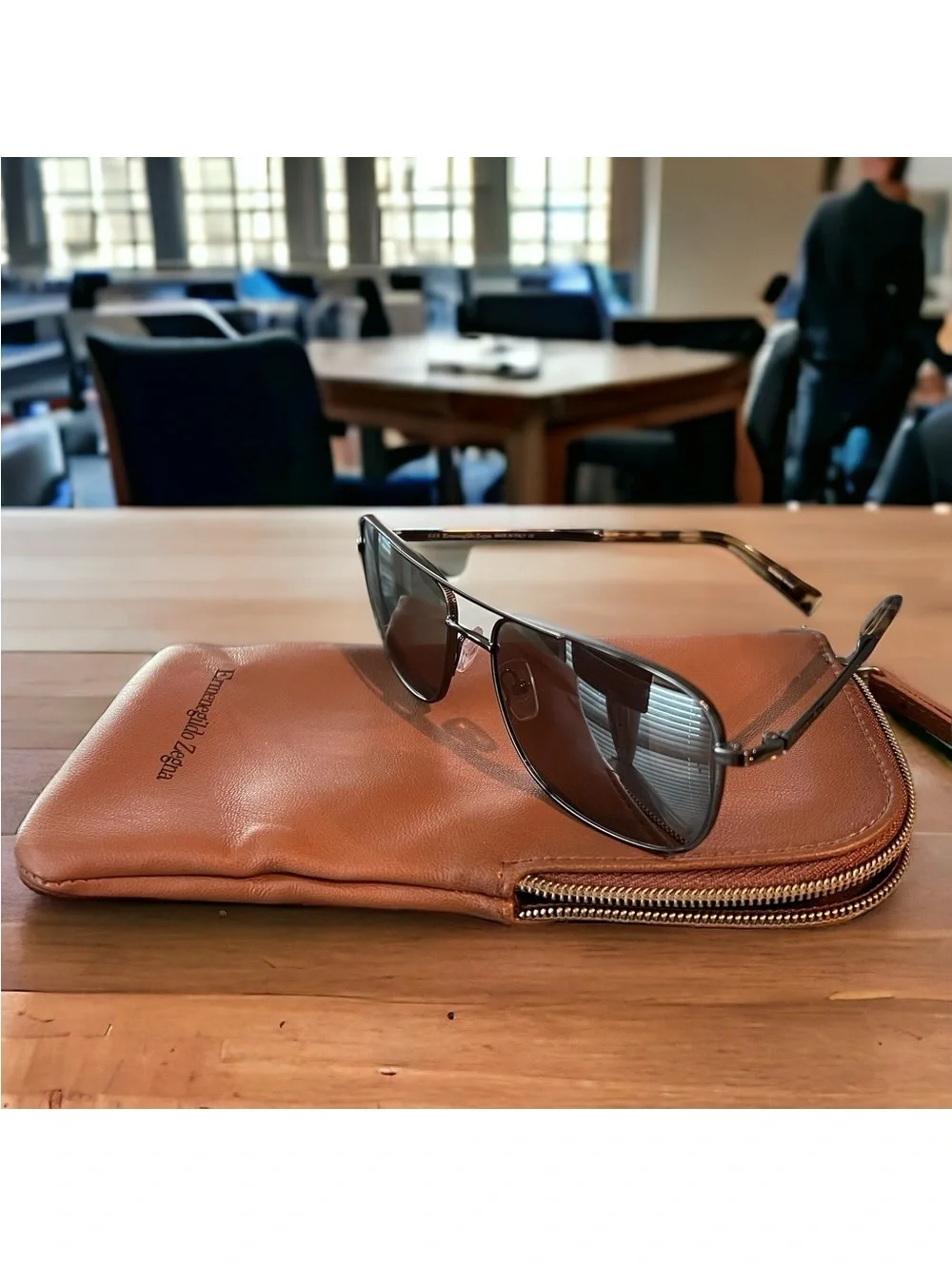 Ermenegildo Zegna Men’s Aviator Sunglasses + Original Case, EZ0079 16788 NWT